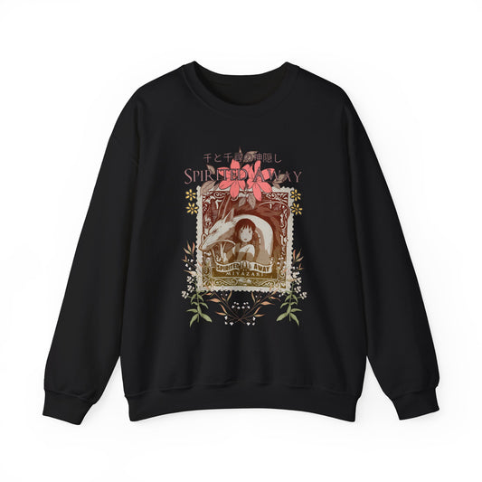 Spirited Away Philately Sweatshirt – 100% Cotton Stamp-Inspired Anime Pullover for Studio Ghibli Fans