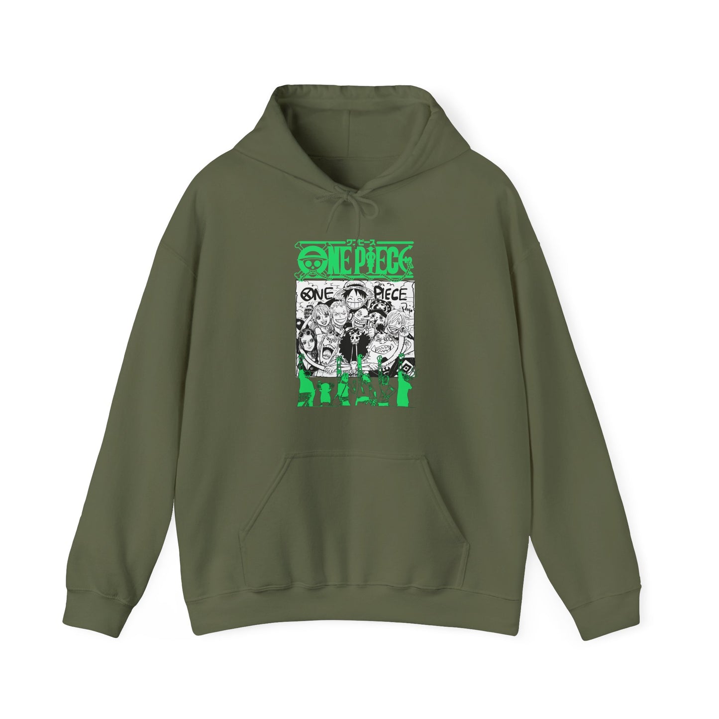 One Piece Characters Hoodie – 100% Cotton Anime Pullover Featuring Straw Hat Crew