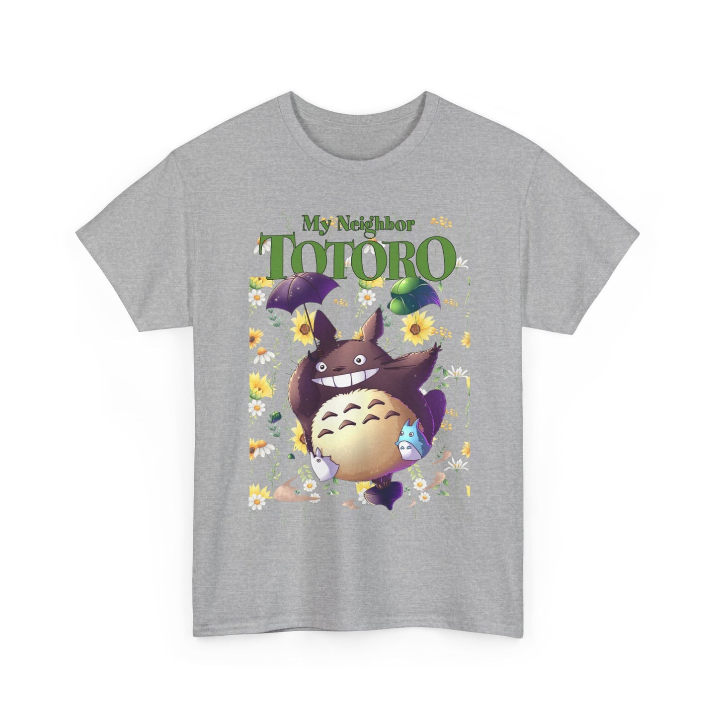 My Neighbor Totoro Umbrella T-Shirt 100% Cotton Studio Ghibli Tee