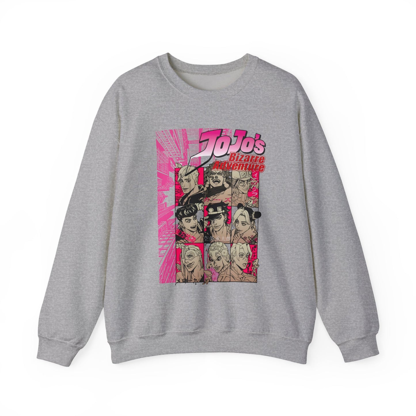 JoJo’s Bizarre Adventure Sweatshirt – 100% Cotton Anime Pullover Featuring Joestar & Stand Designs – Stylish Otaku Clothing