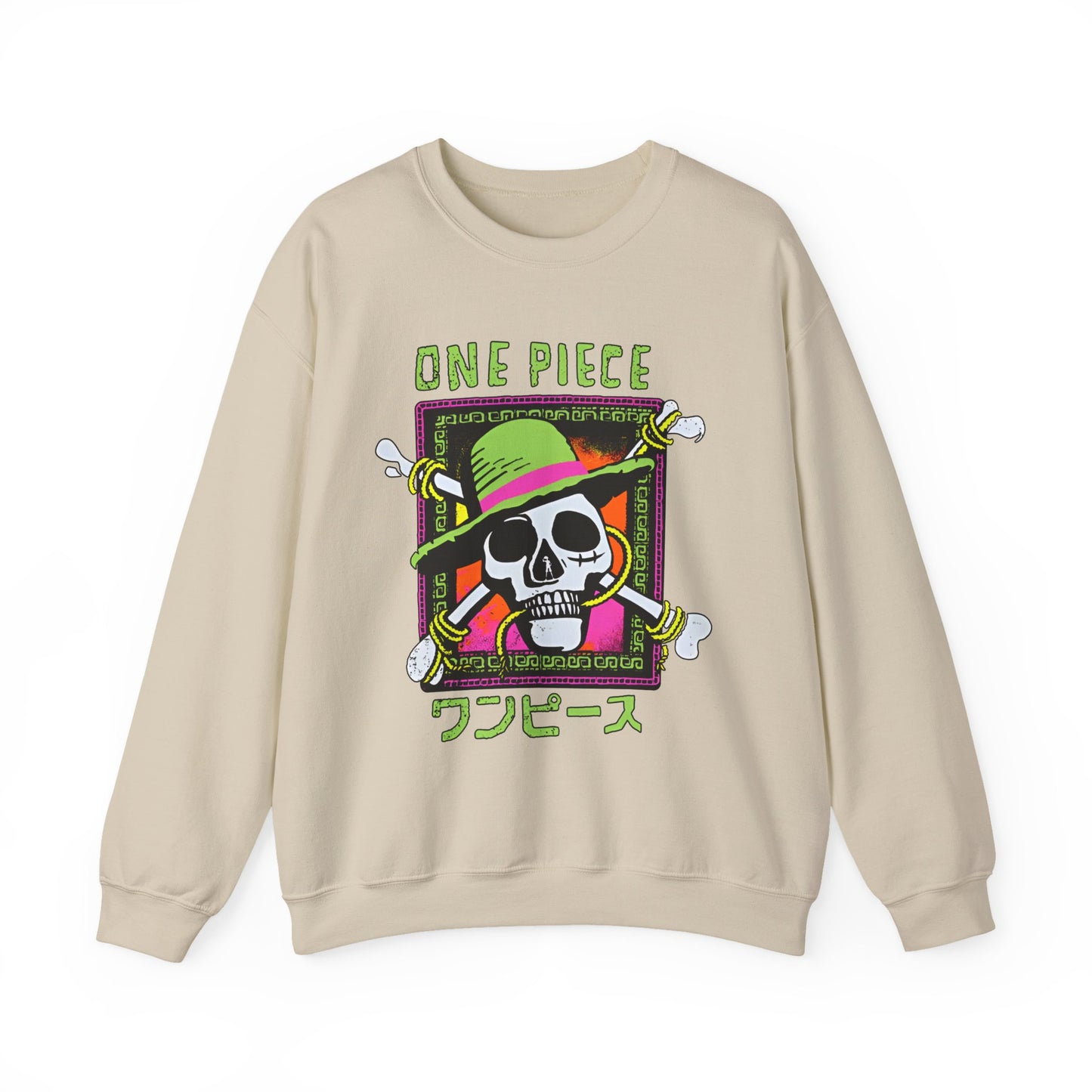 Straw Hat Pirates One Piece Sweatshirt – 100% Cotton Anime Crewneck for Fans