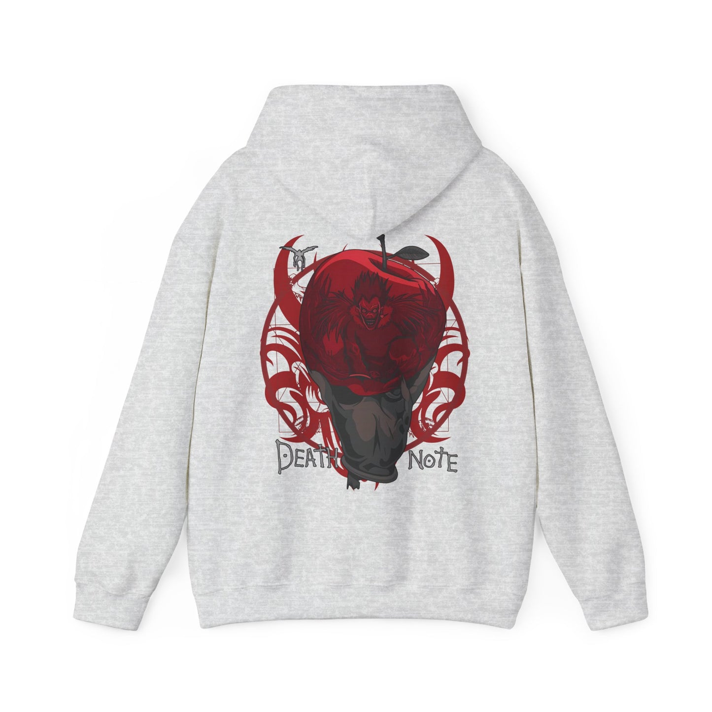 Death Note Apple Back Print Hoodie – 100% Cotton Anime Hoodie with Ryuk Red Apple Design