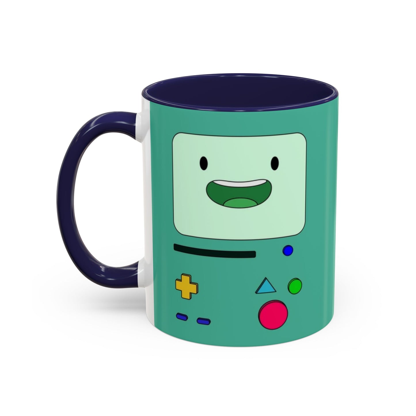 BMO Adventure Time Accent Handle Mug – Colorful Beemo Cup – 11oz & 15oz Ceramic Gift for Cartoon Fans