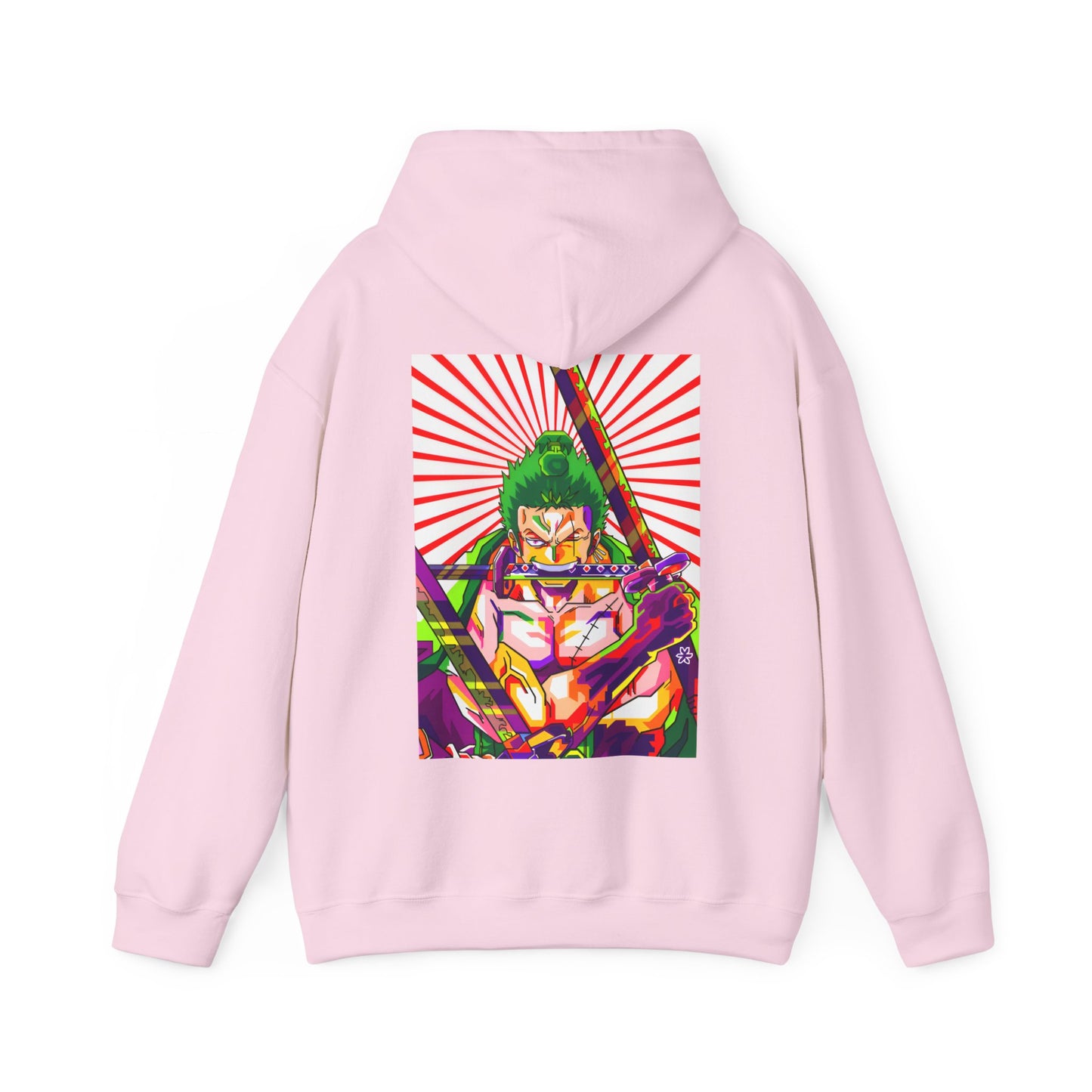 Zoro Style Back Print Hoodie – 100% Cotton One Piece Anime Sweatshirt for True Fans