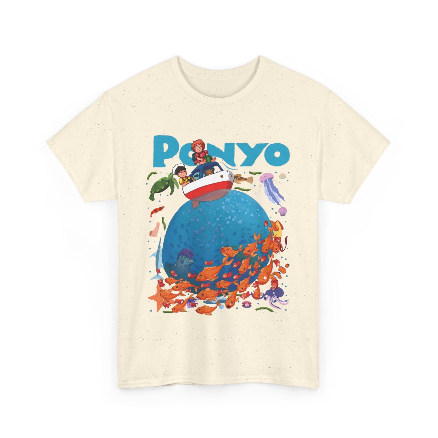 Ponyo and Sosuke Boat Adventure T-Shirt – 100% Cotton Studio Ghibli Inspired Tee