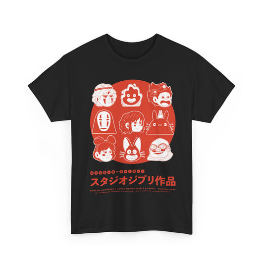 Ghibli Funny Faces T-Shirt 100% Cotton | Studio Ghibli Anime Tee