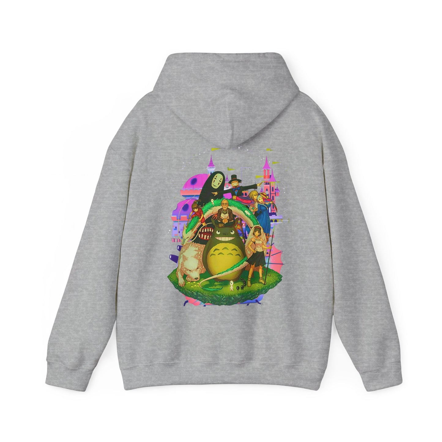 Hayao Miyazaki Characters Hoodie – 100% Cotton Studio Ghibli Back Print Pullover