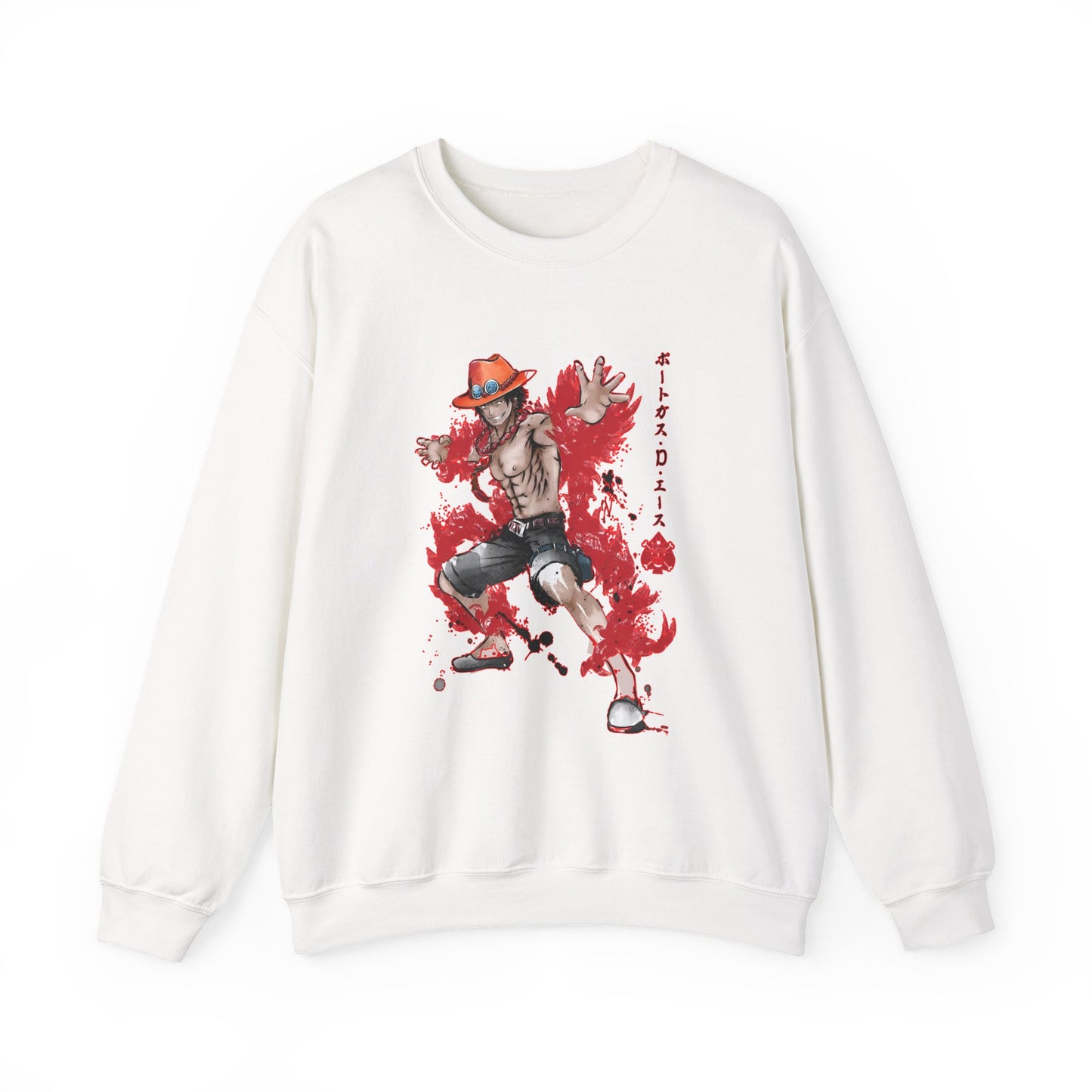 Portgas D. Ace Sweatshirt – 100% Cotton One Piece Anime Pullover for True Fans