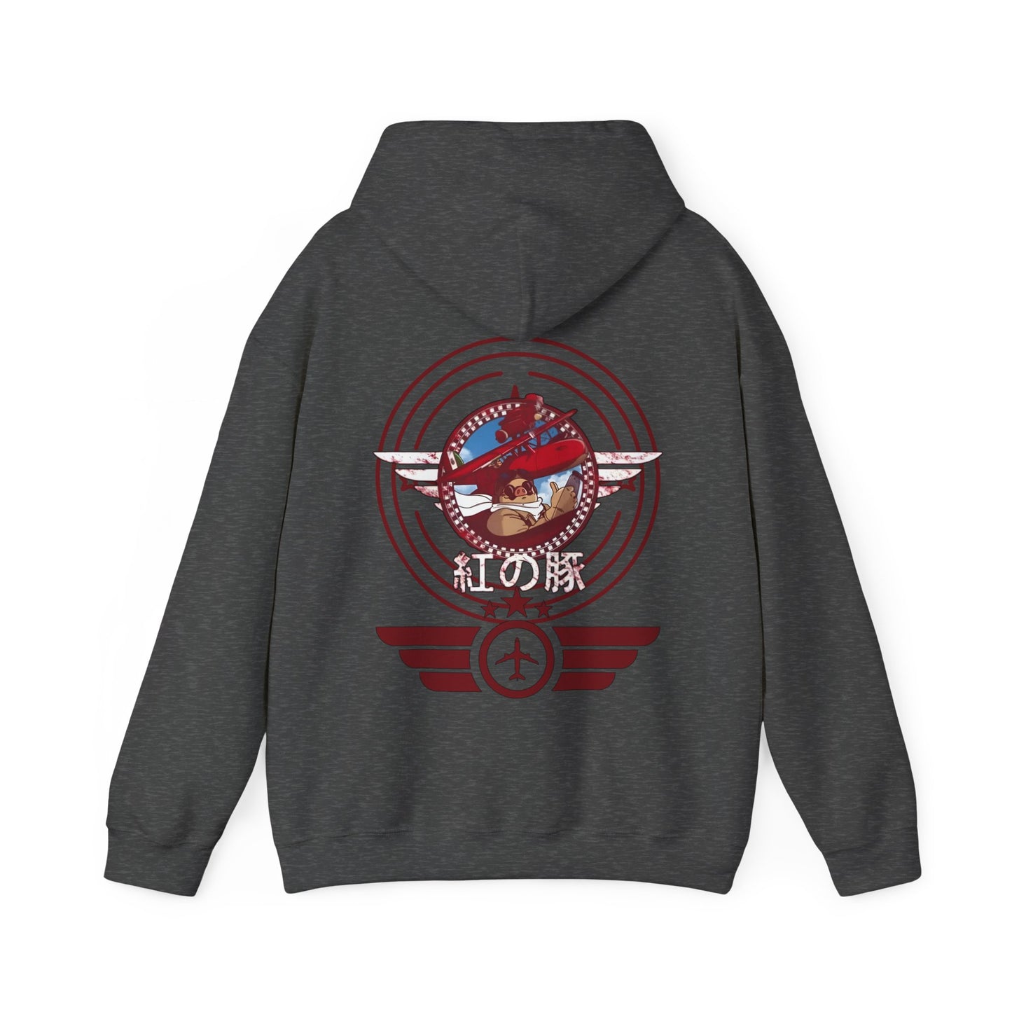Porco Rosso Aviator Hoodie with Back Print – 100% Cotton Studio Ghibli Pilot Anime Sweatshirt