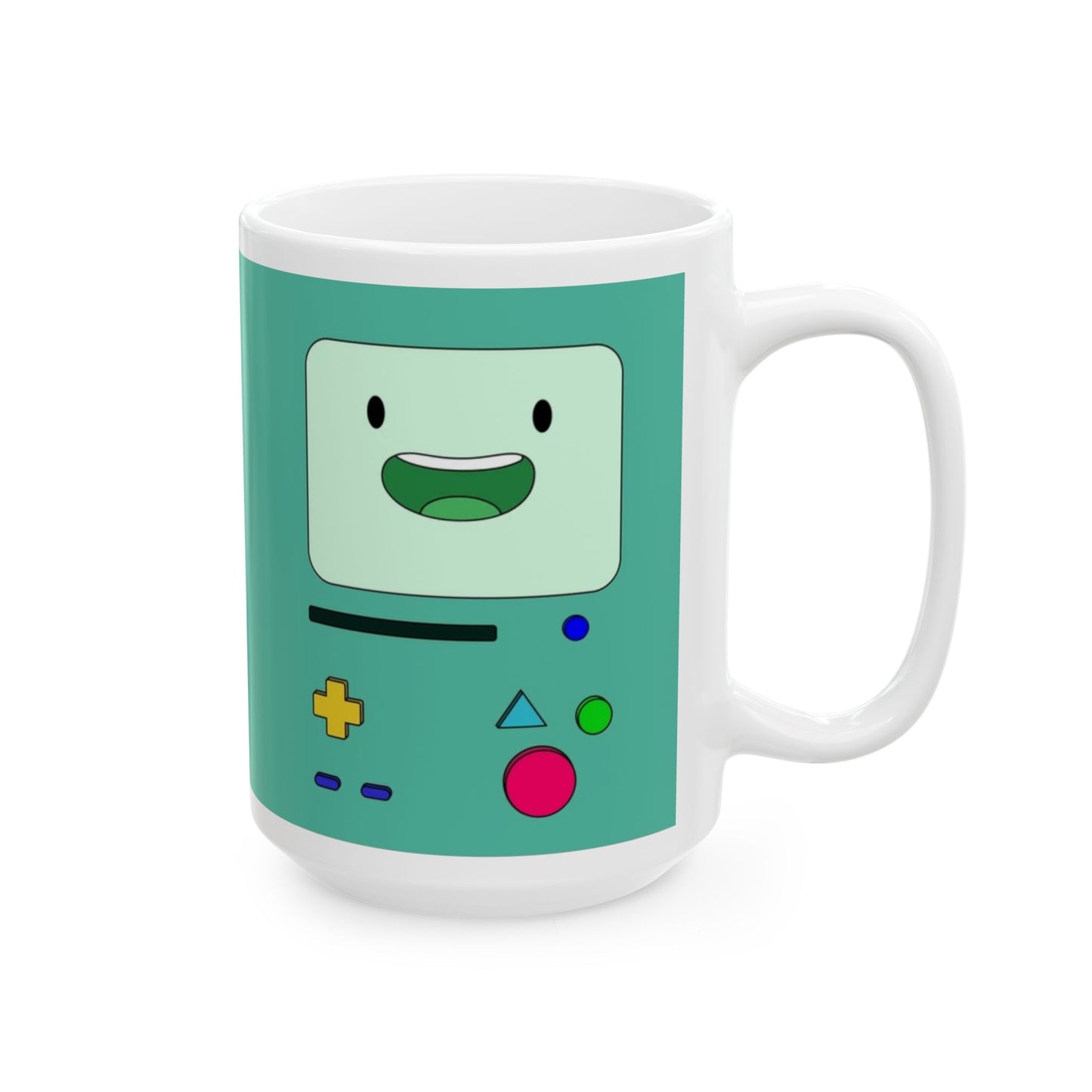 BMO Adventure Time Mug – Beemo Ceramic Coffee Cup – 11oz & 15oz Gift for Cartoon Fans