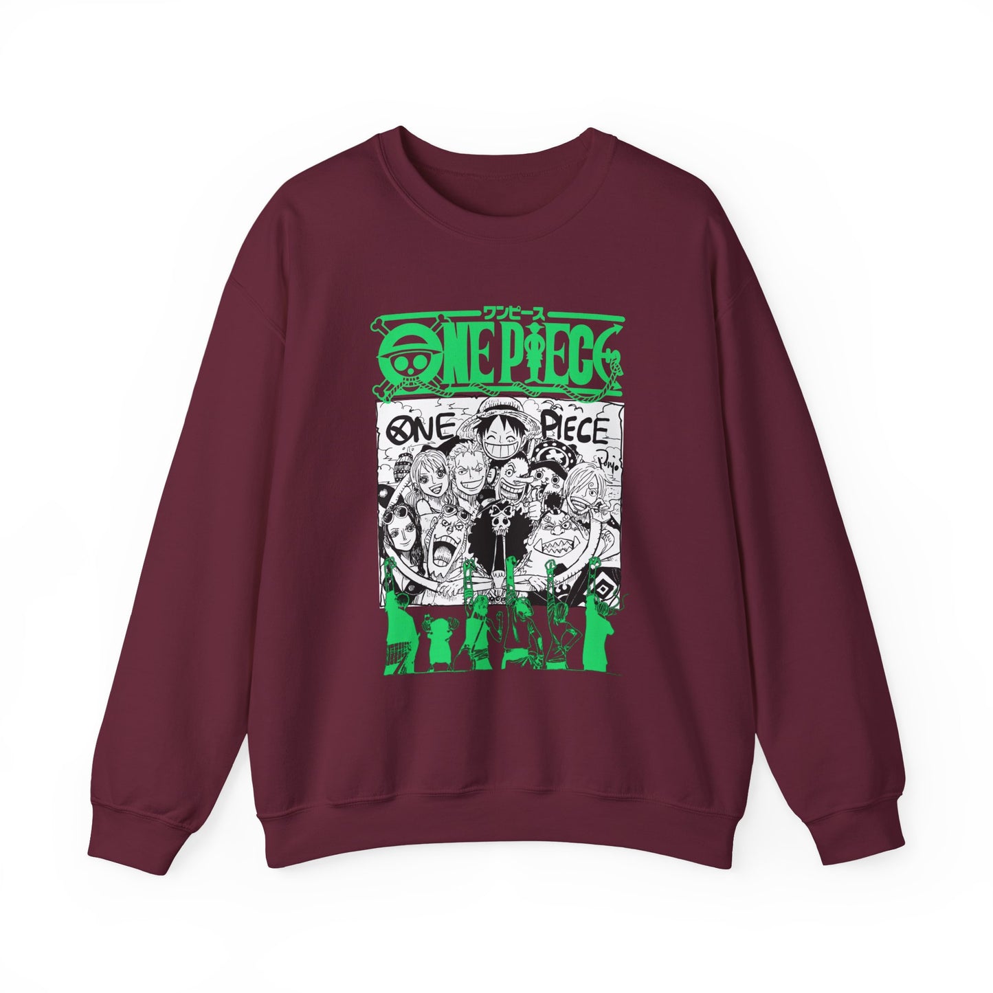 One Piece Characters Sweatshirt – 100% Cotton Anime Crew Pullover for True Fans