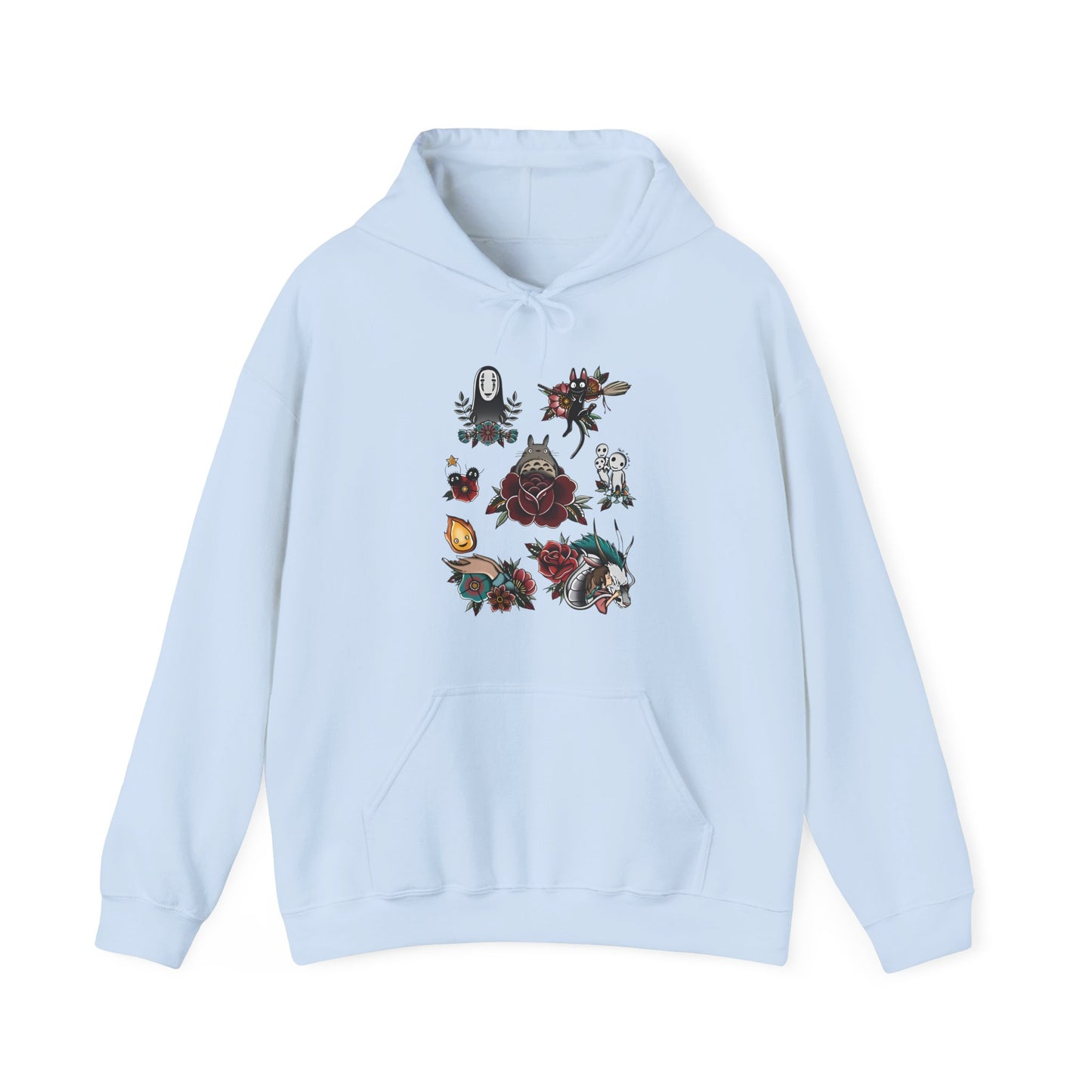 Studio Ghibli Characters Hoodie – 100% Cotton Anime Pullover Featuring Beloved Ghibli Icons