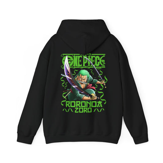 Roronoa Zoro Back Print Hoodie – One Piece Sword Style 100% Cotton Anime Hoodie