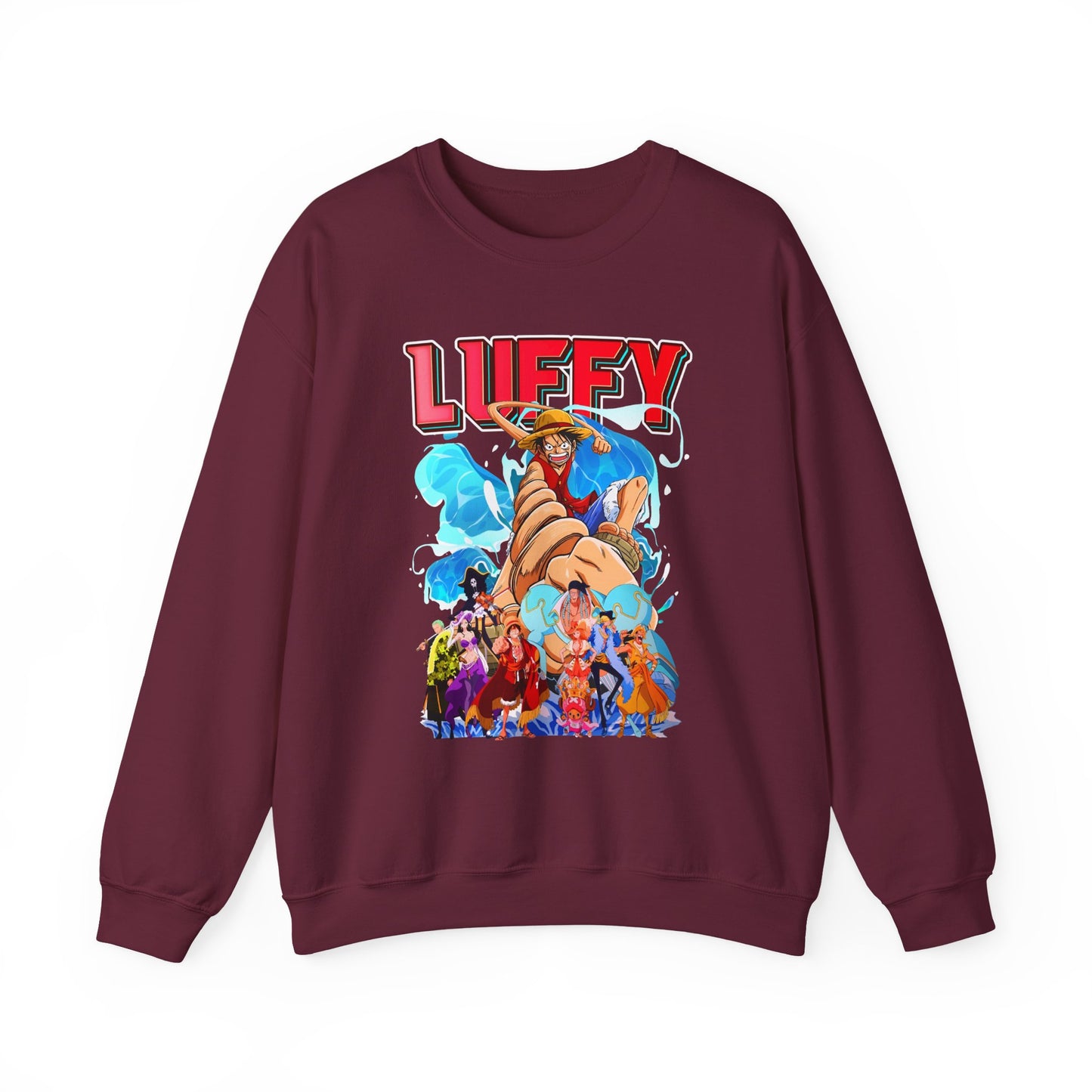 Luffy and Friends One Piece Sweatshirt – 100% Cotton Anime Crew Pullover