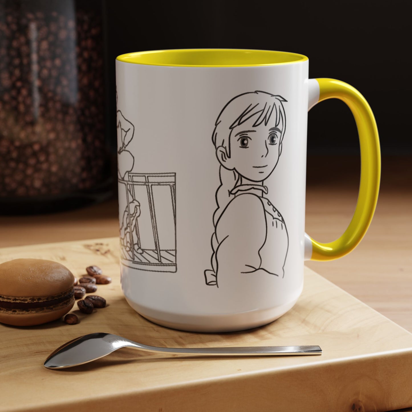 Sophie and Howl Accent Mug – Romantic Ghibli Color Handle Cup 11oz & 15oz – Howl’s Moving Castle Anime Love Gift