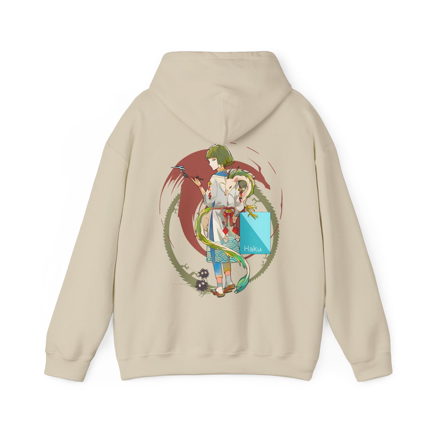 Haku Spirited Away Back Print Hoodie – 100% Cotton Studio Ghibli Hoodie for Anime and Fantasy Lovers