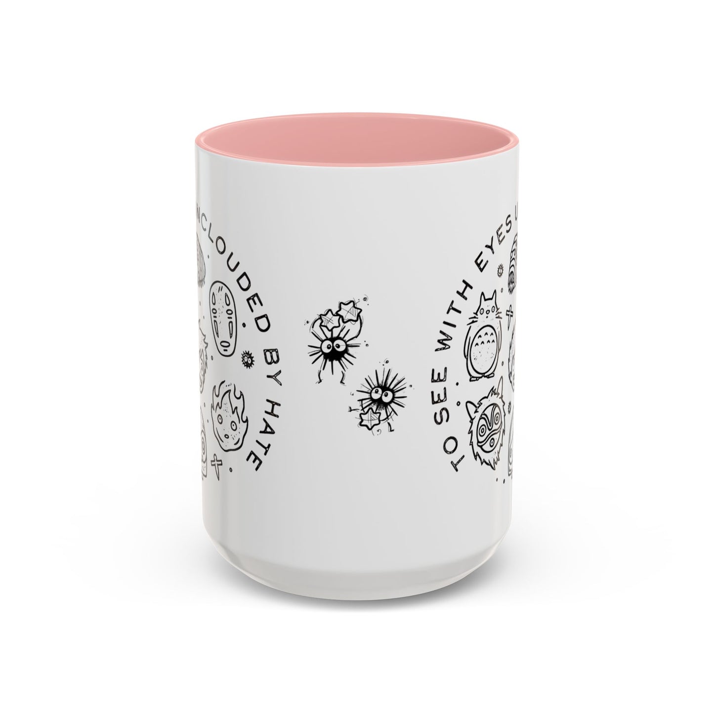 Universe Ghibli Accent Mug – Color Handle Anime Coffee Cup – 11oz & 15oz Studio Ghibli Ceramic Mug Gift