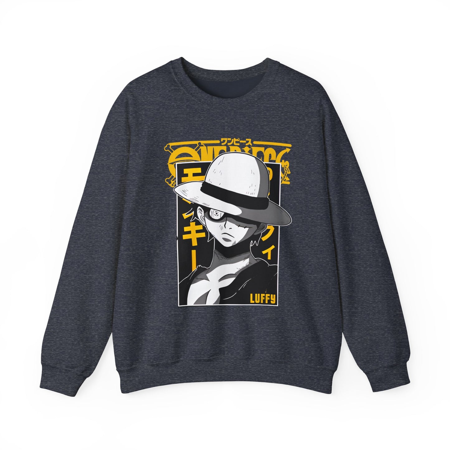 Luffy One Piece Sweatshirt – 100% Cotton Anime Pullover for Straw Hat Fans