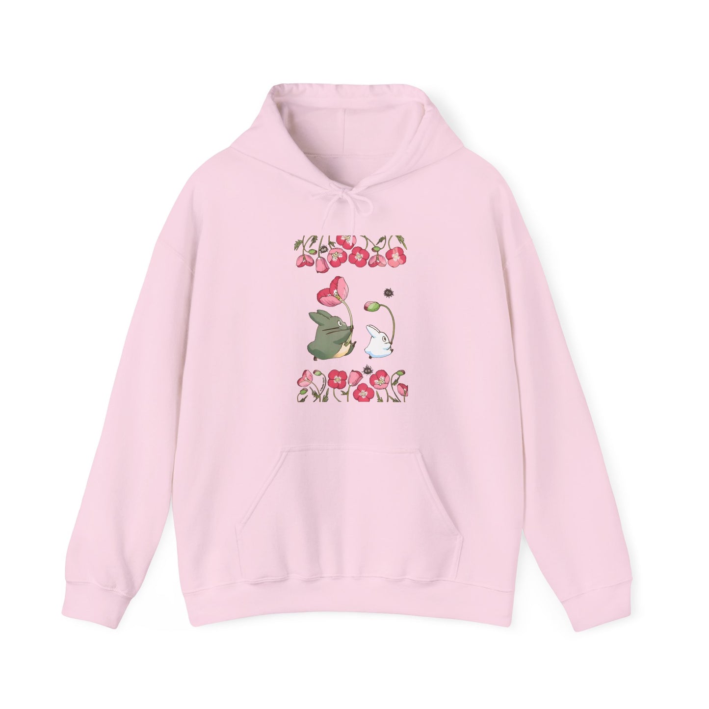 Totoro Cute Flowers Hoodie – 100% Cotton Studio Ghibli Inspired Sweatshirt for Anime Lovers