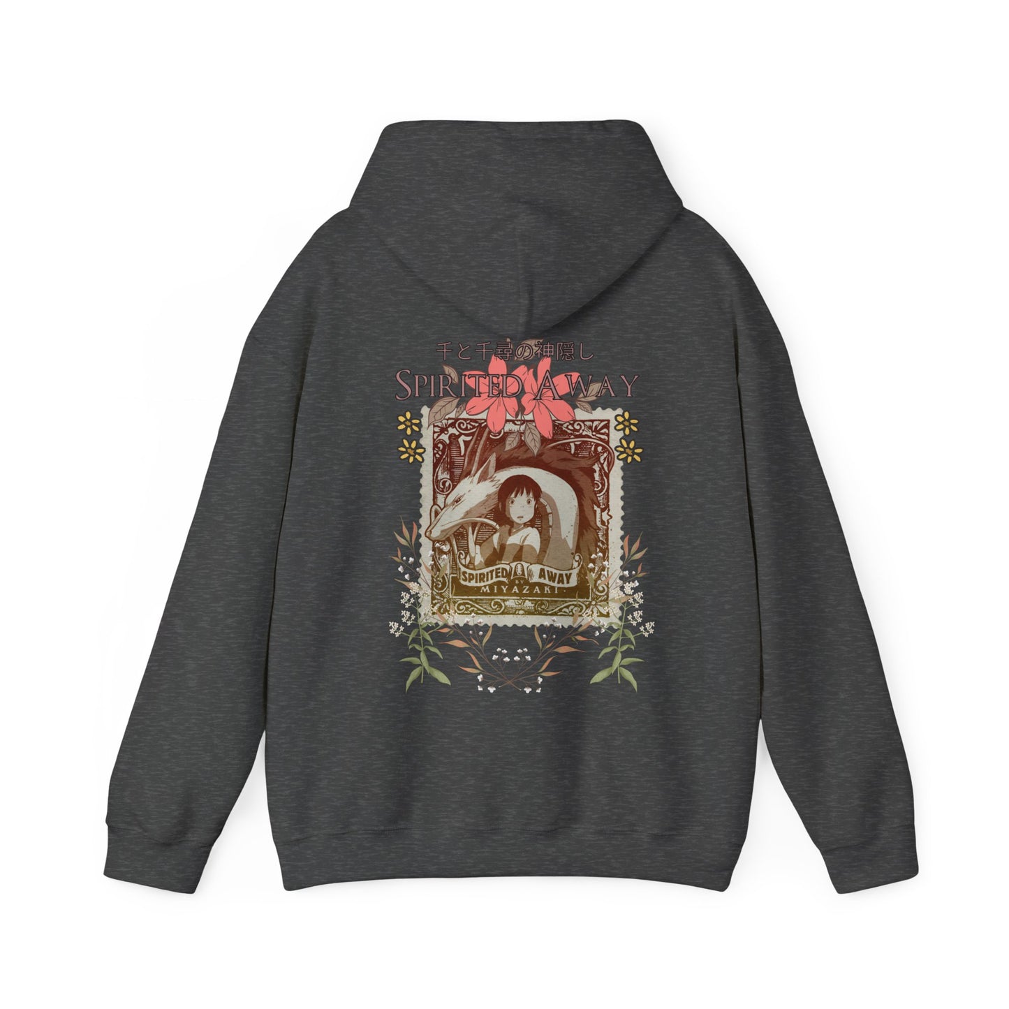 Spirited Away Philately Back Print Hoodie – 100% Cotton Anime Hoodie with Stamp-Inspired Design
