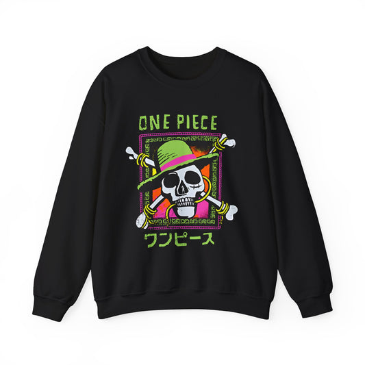 Straw Hat Pirates One Piece Sweatshirt – 100% Cotton Anime Crewneck for Fans