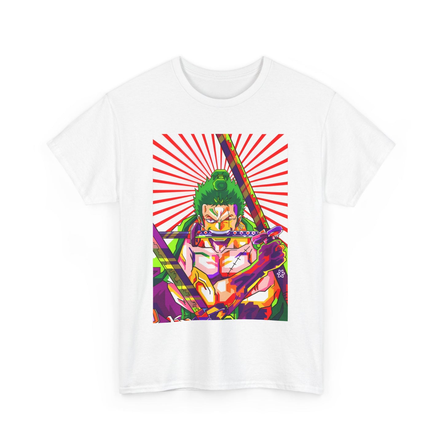 One Piece Zoro Style T-Shirt – 100% Cotton Anime Tee for Swordsman Fans