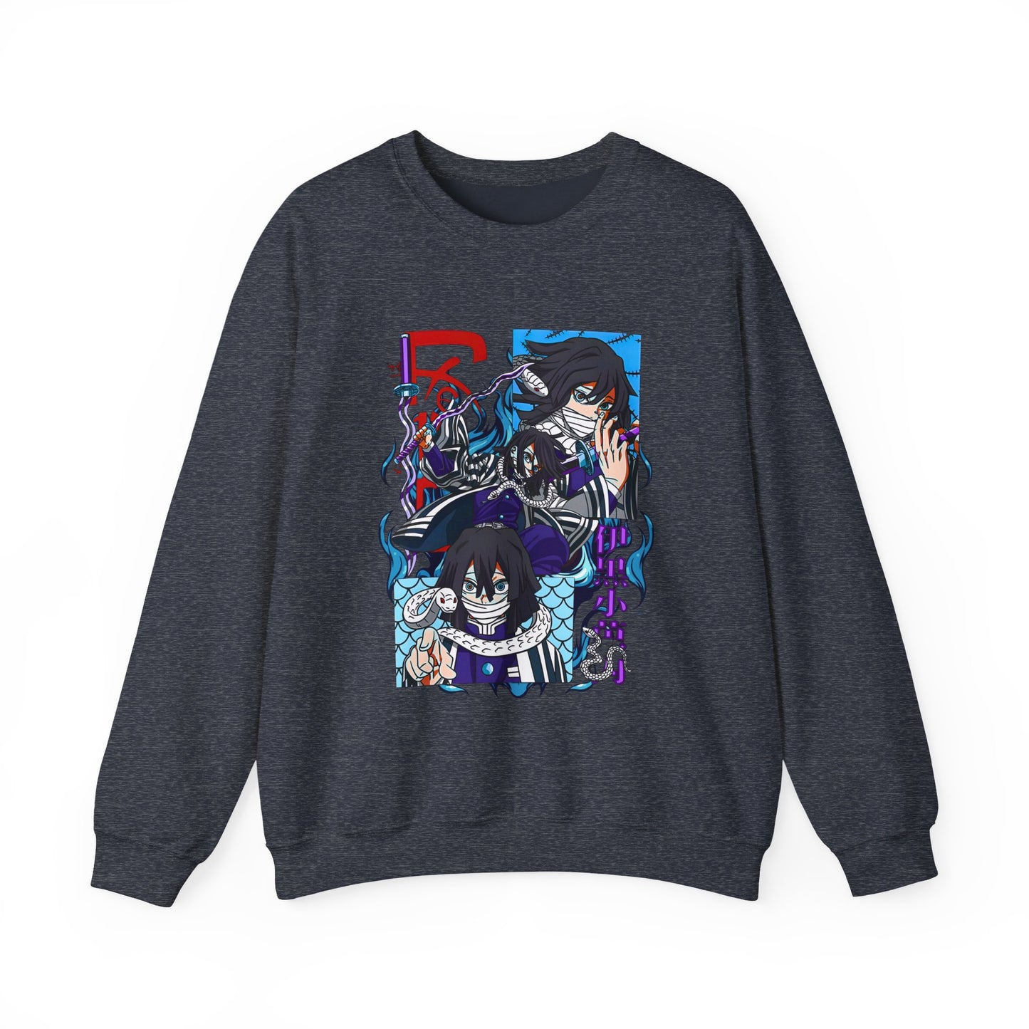 Obanai Iguro Demon Slayer Sweatshirt – 100% Cotton Serpent Hashira Anime Pullover