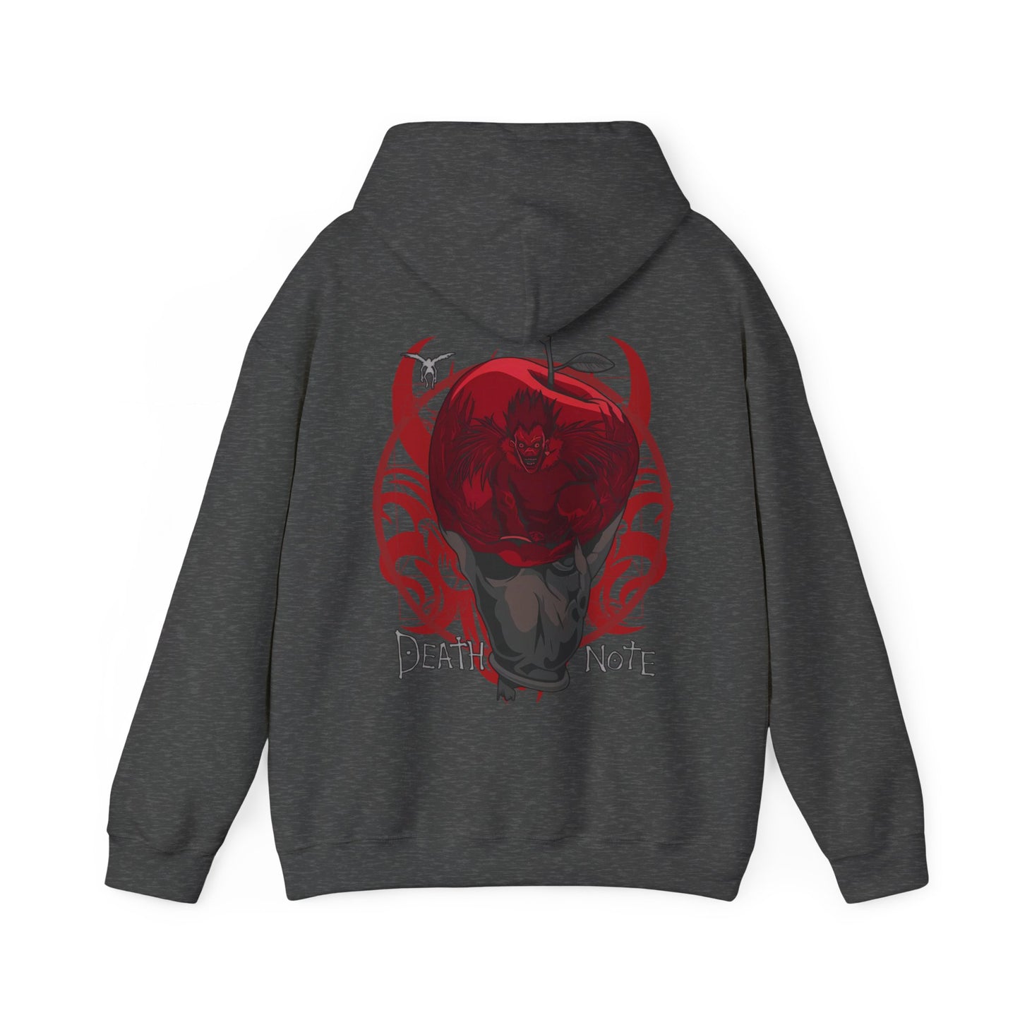 Death Note Apple Back Print Hoodie – 100% Cotton Anime Hoodie with Ryuk Red Apple Design