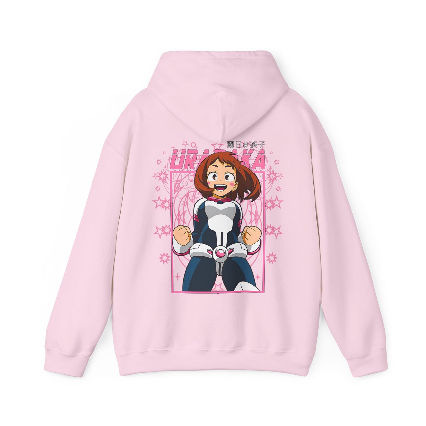 Ochaco Uraraka Back Print Hoodie – 100% Cotton Gildan 18500 | My Hero Academia Anime Hoodie for Fans