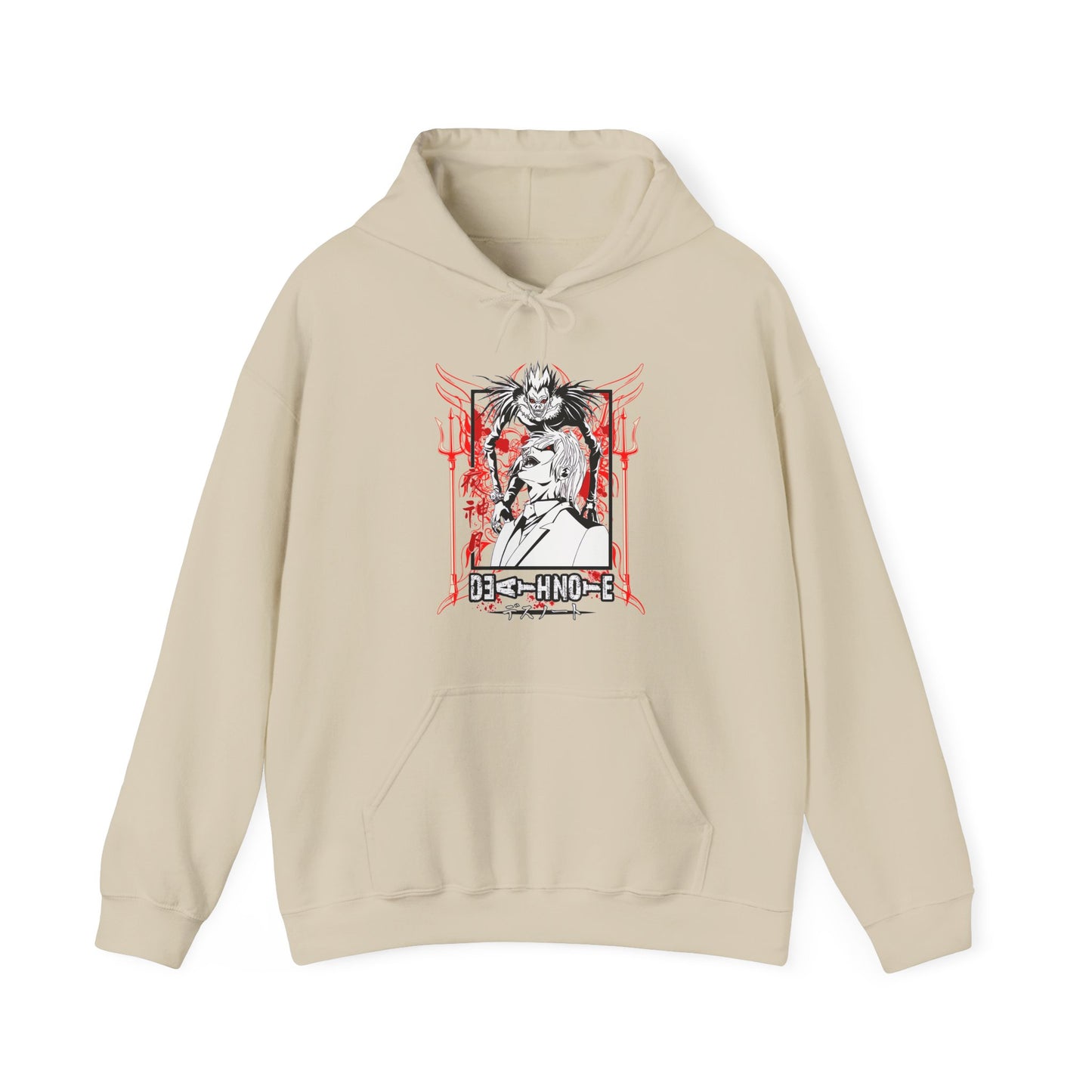 Death Note Anime Hoodie – 100% Cotton Pullover Featuring Light Yagami, L & Ryuk