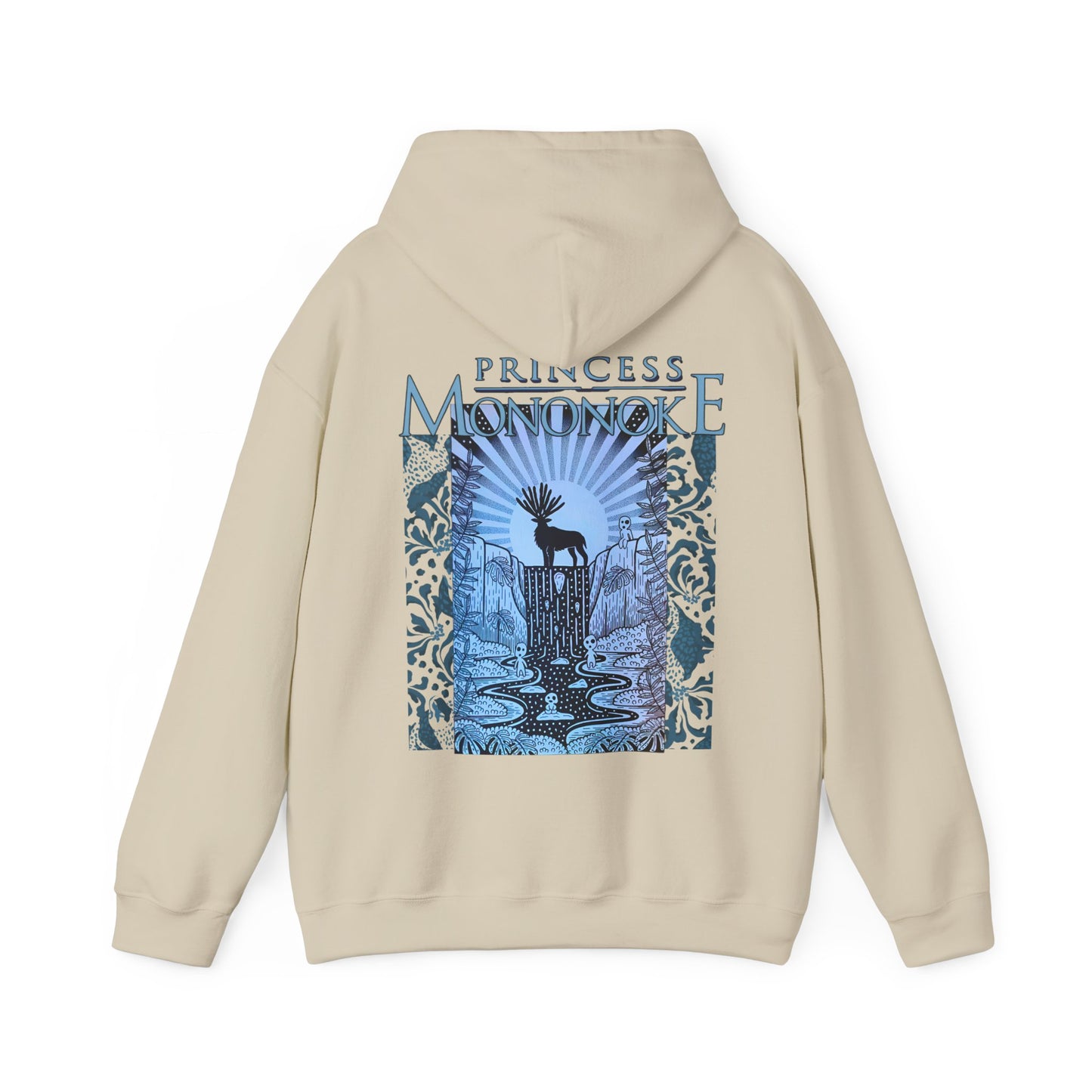 Mononoke Princess Forest Spirit Back Print Hoodie – 100% Cotton Studio Ghibli Anime Sweatshirt