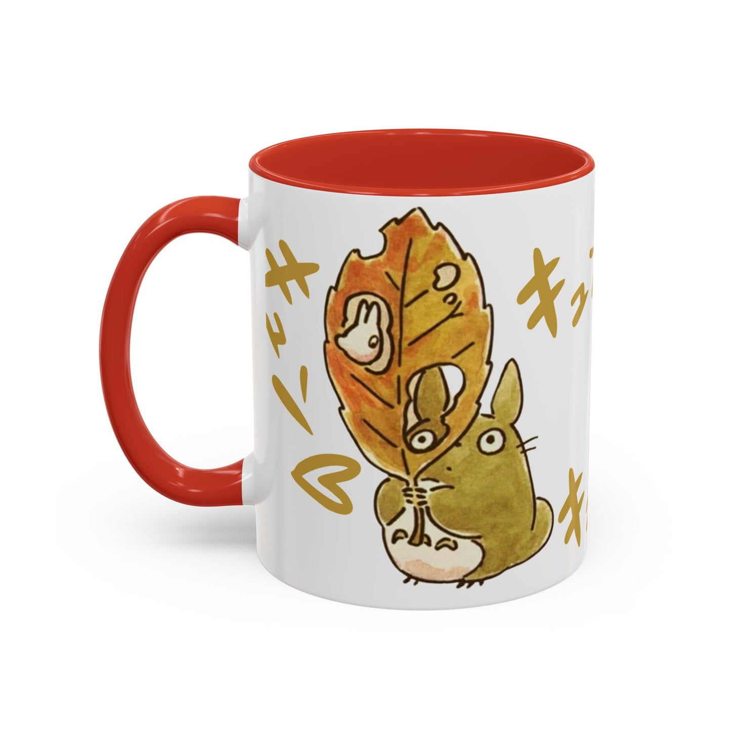 Cute Totoro Accent Mug – Studio Ghibli Color Handle Cup 11oz & 15oz – Kawaii Anime Coffee Mug Gift