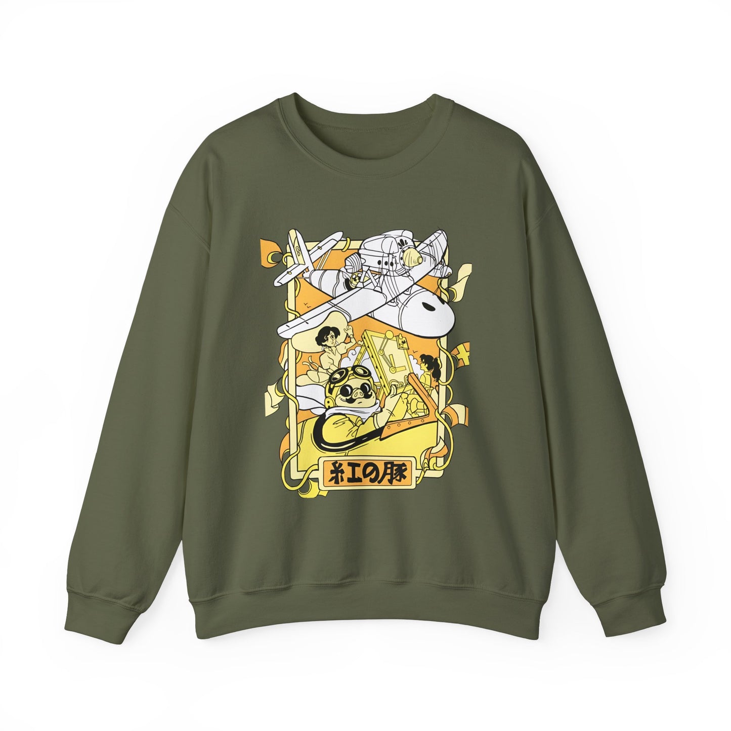 Porco Rosso Sweatshirt – 100% Cotton Studio Ghibli Vintage Anime Pullover