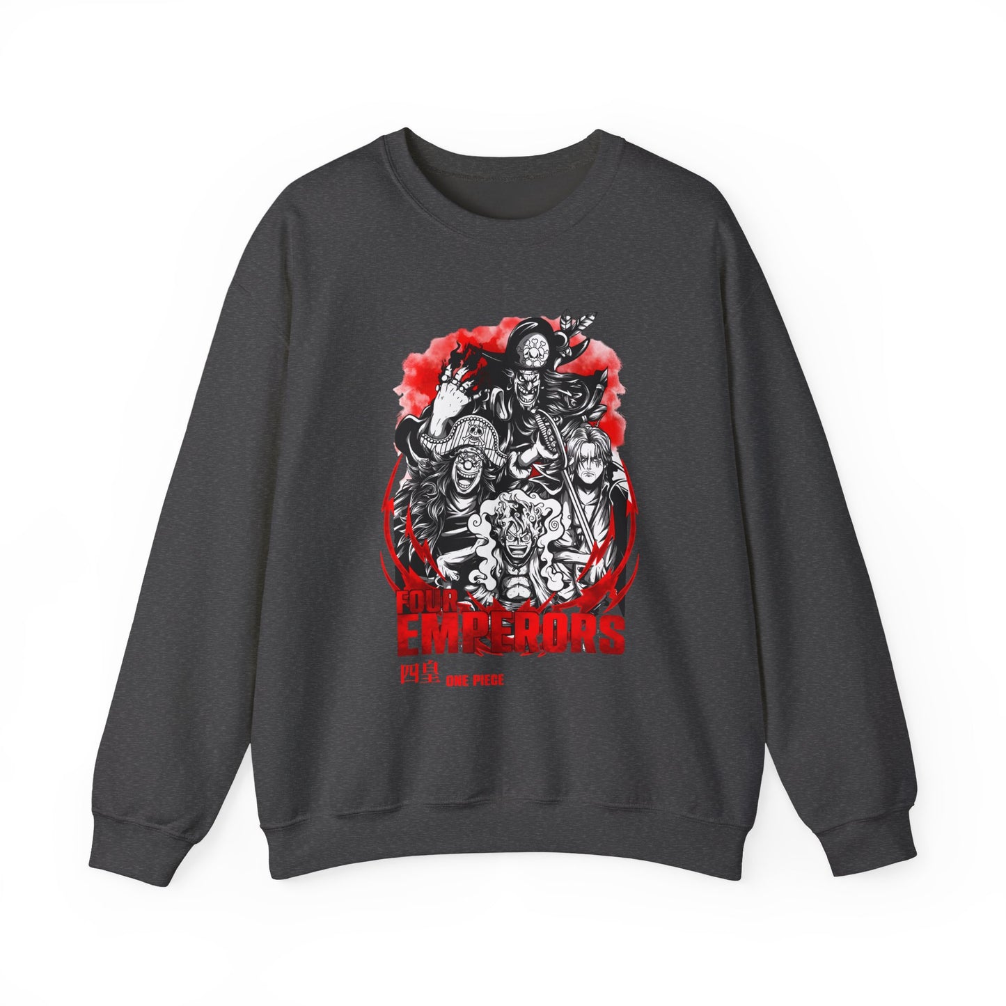 Four Emperors One Piece Sweatshirt – 100% Cotton Anime Crewneck Featuring Yonko Pirates
