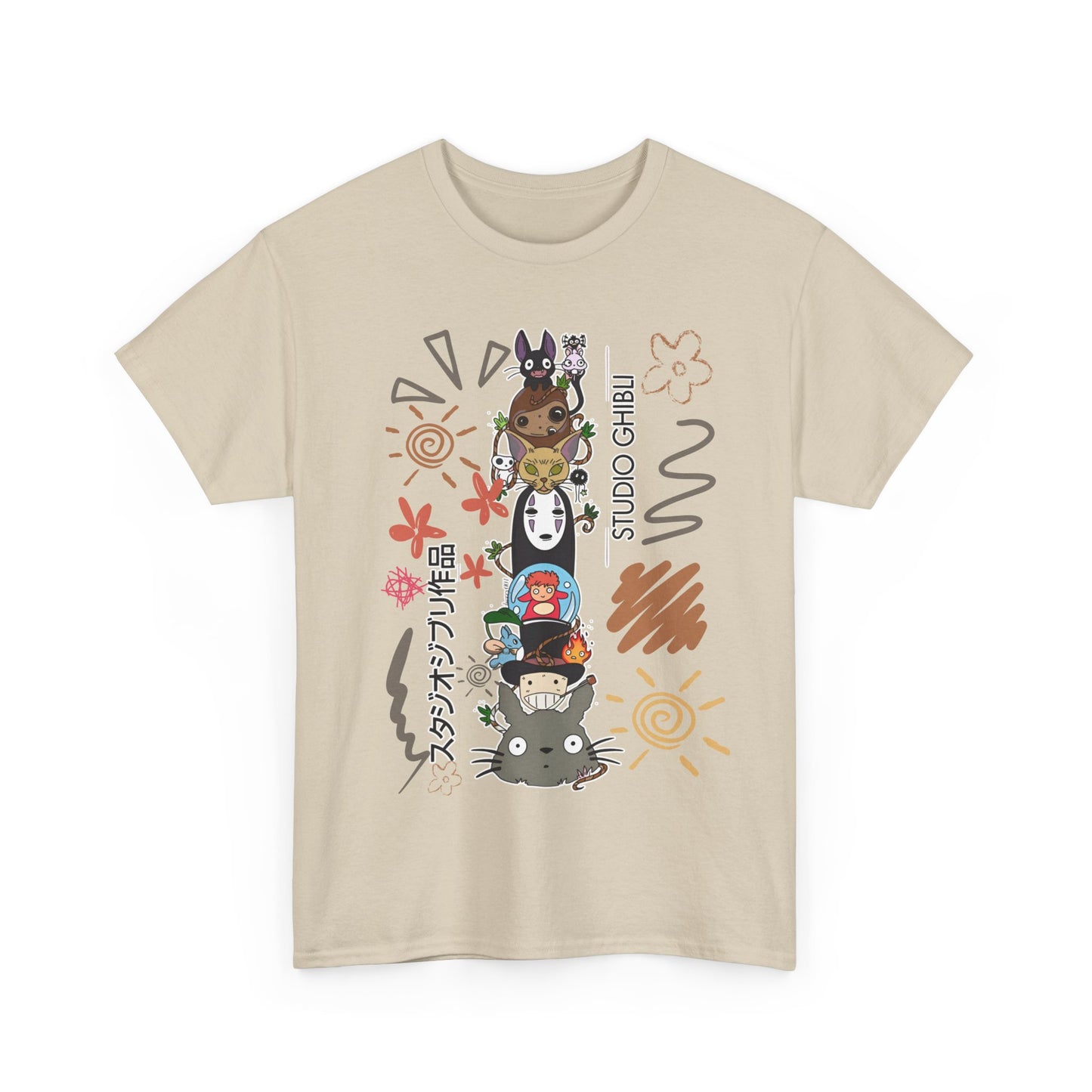 Characters Ghibli T-Shirt 100% Cotton Studio Ghibli Anime Tee