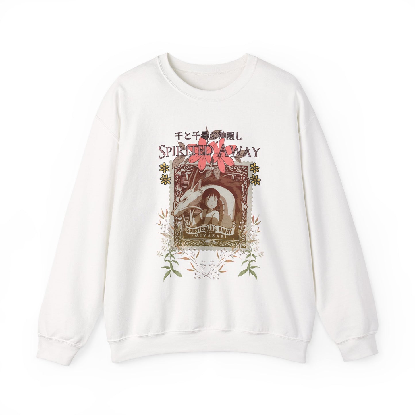 Spirited Away Philately Sweatshirt – 100% Cotton Stamp-Inspired Anime Pullover for Studio Ghibli Fans