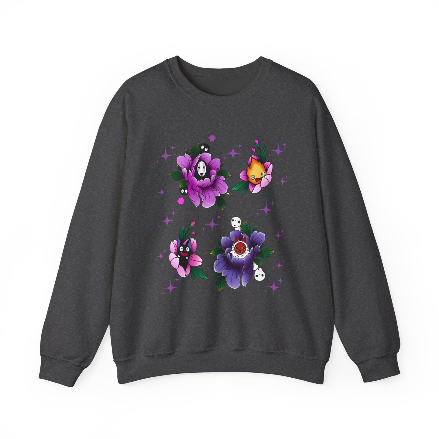 Flowers Studio Ghibli Sweatshirt – 100% Cotton Floral Anime Pullover for Ghibli Fans