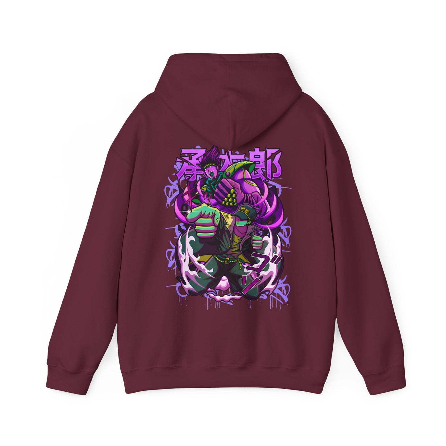 JoJo's Bizarre Adventure Back Print Hoodie – 100% Cotton Anime Hoodie for JoJo Fans