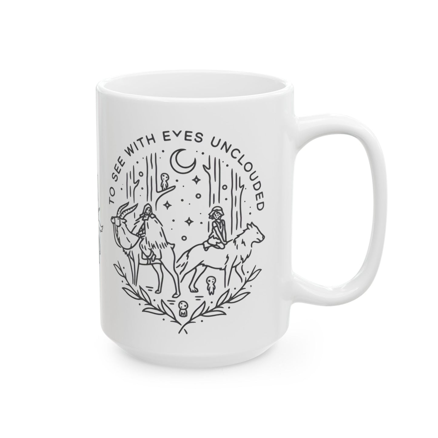 Princess Mononoke Art Mug – Studio Ghibli Ceramic Coffee Cup – 11oz & 15oz Anime Gift for Ghibli Fans