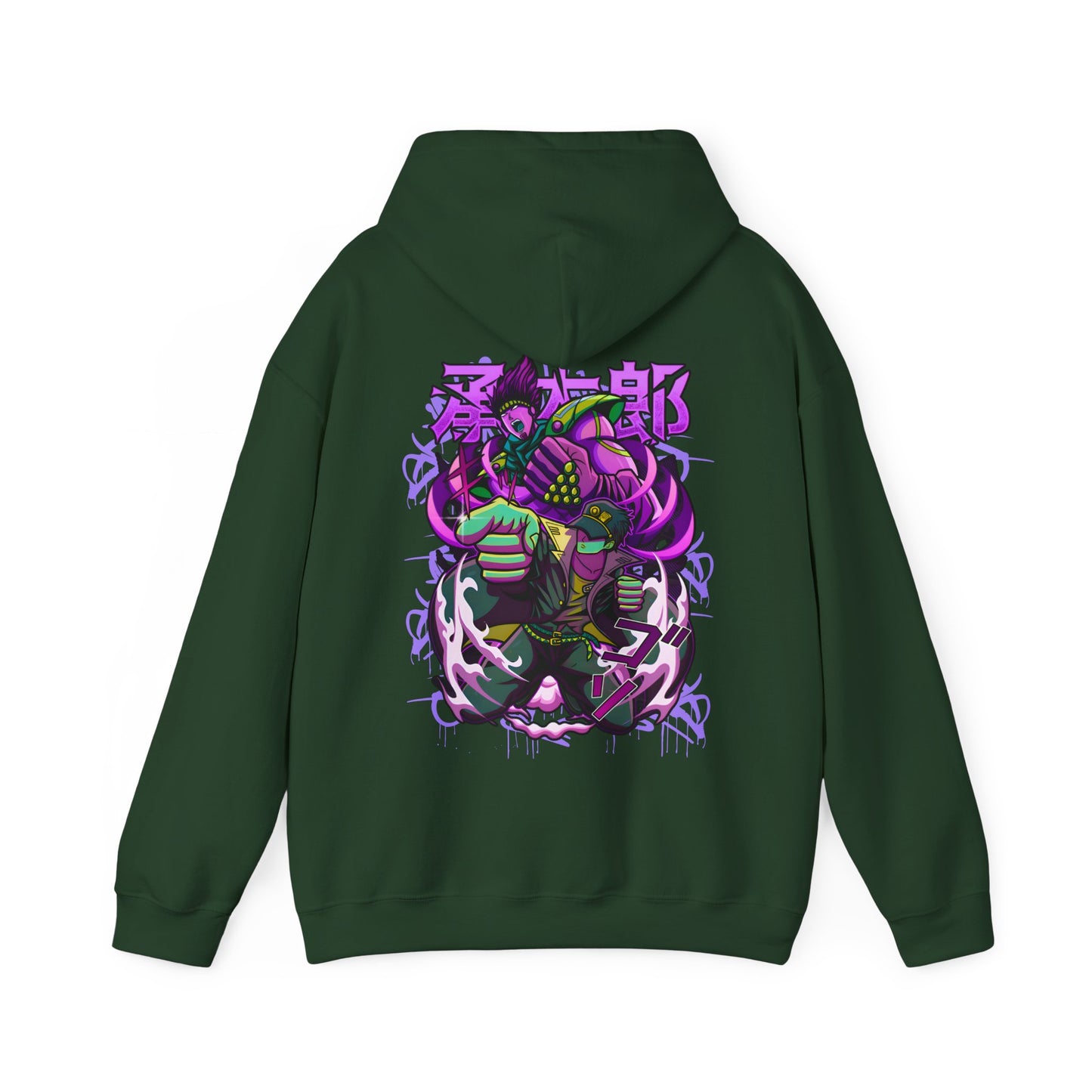 JoJo's Bizarre Adventure Back Print Hoodie – 100% Cotton Anime Hoodie for JoJo Fans