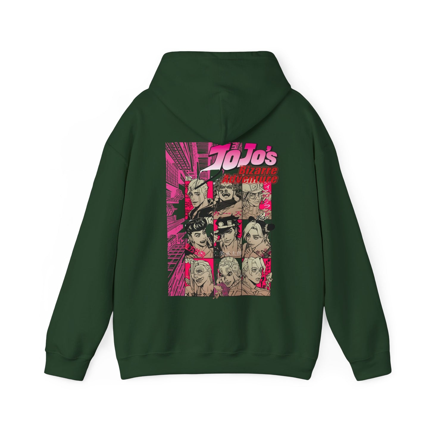 JoJo’s Bizarre Adventure Back Print Hoodie – 100% Cotton Anime Pullover with Stand & Joestar Back Design – Otaku Streetwear