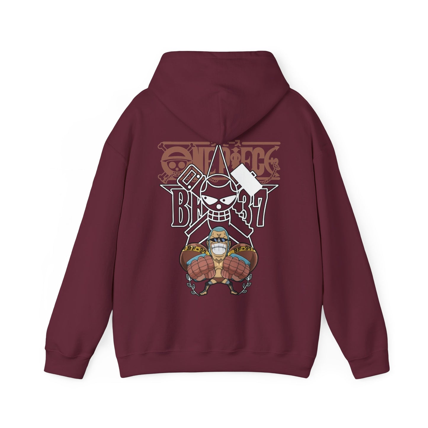 Franky One Piece Back Print Hoodie – 100% Cotton Anime Pullover for Super Fans