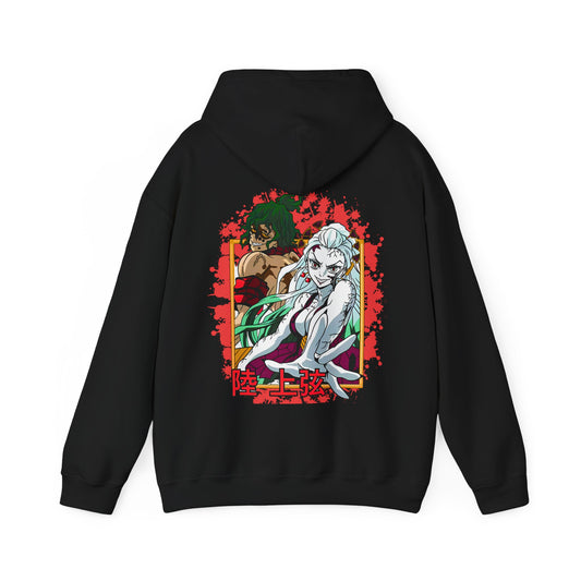 Daki Gyutaro Demon Slayer Back Print Hoodie – 100% Cotton Anime Hoodie for Upper Moon Fans