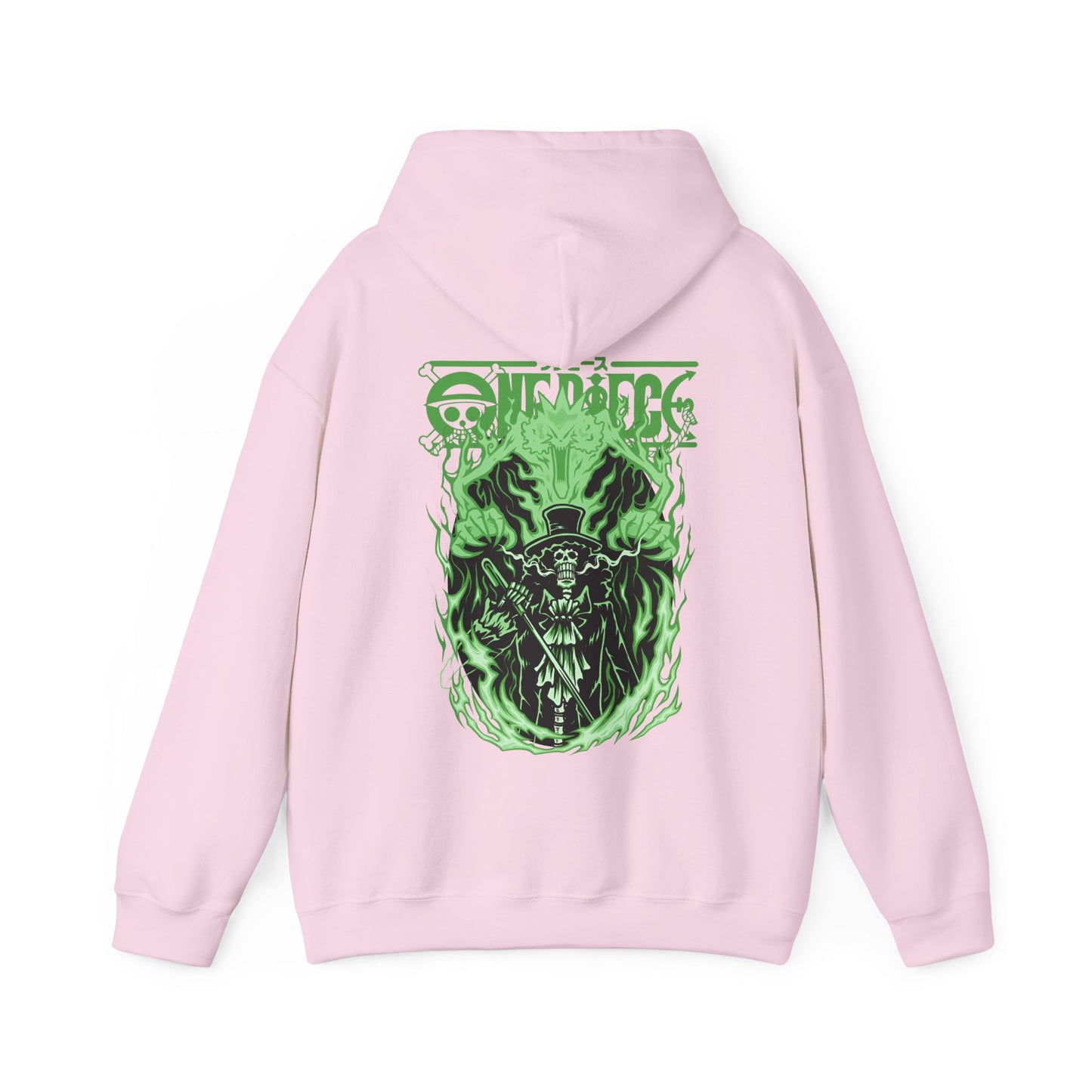 Brook One Piece Hoodie with Back Print – 100% Cotton Anime Pullover for Soul King Fans