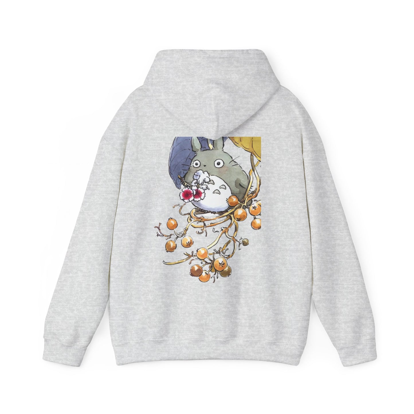My Neighbor Totoro with Flowers Back Print Hoodie – 100% Cotton Studio Ghibli Floral Hoodie