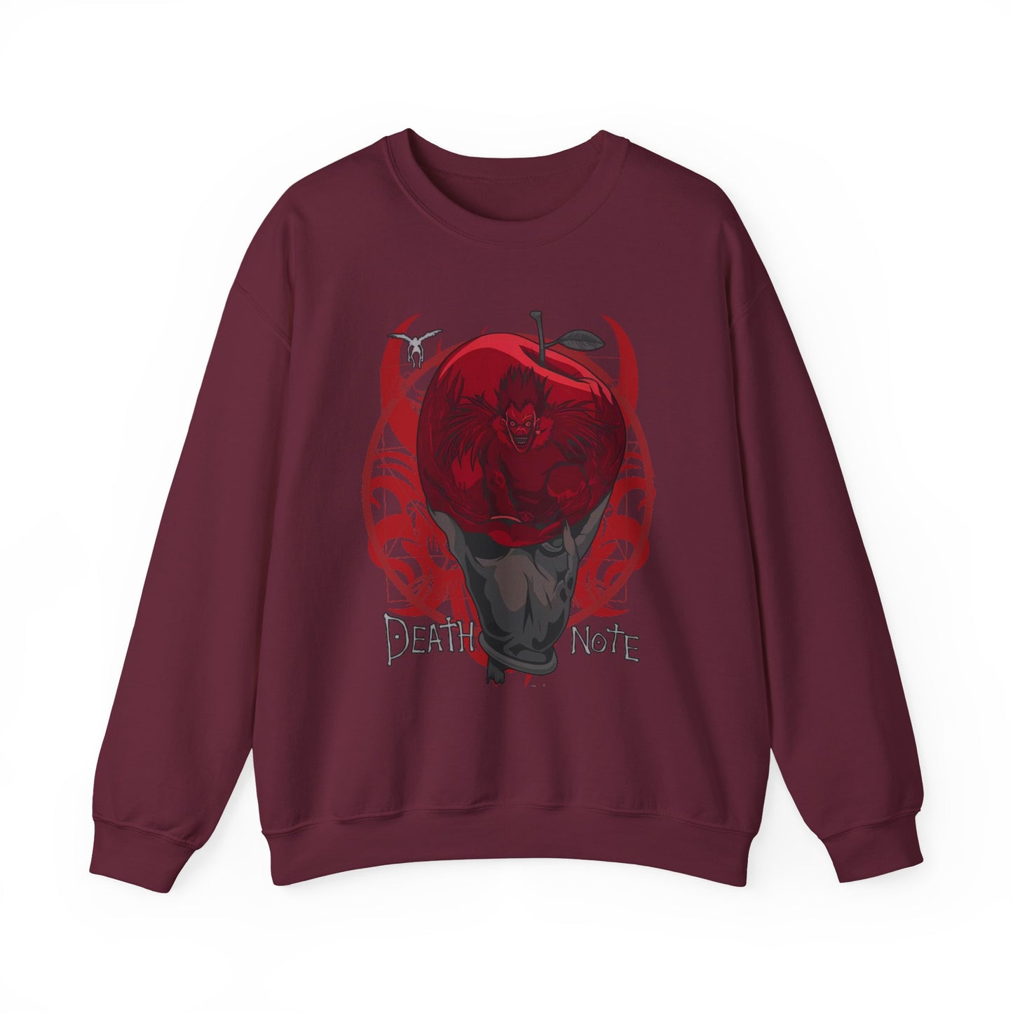 Death Note Apple Sweatshirt – 100% Cotton Anime Pullover Featuring Ryuk’s Red Apple