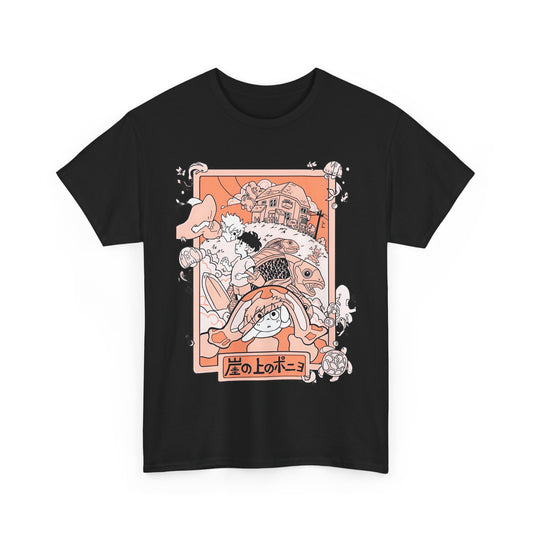 Ponyo Art T-Shirt – 100% Cotton Studio Ghibli Ocean Anime Tee