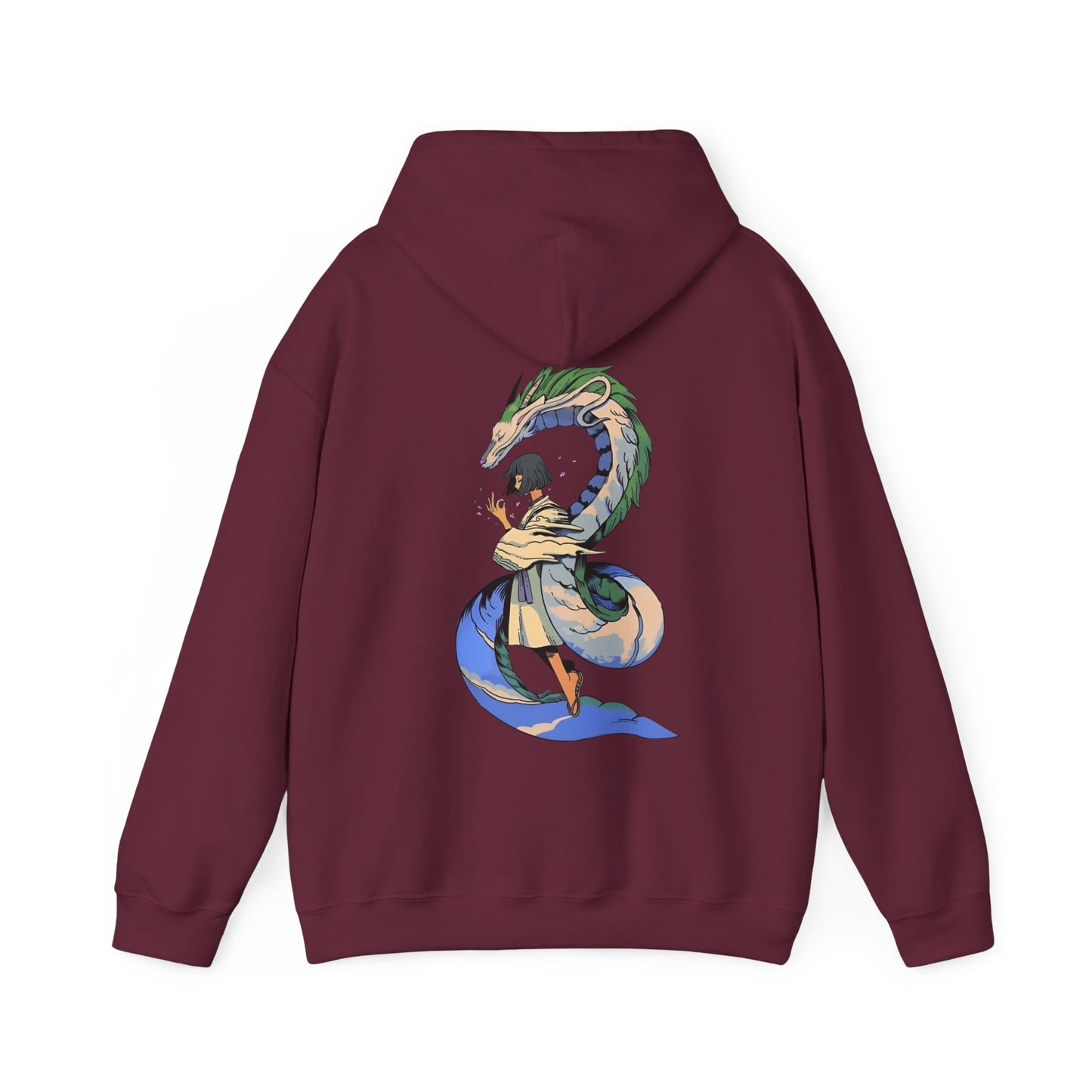 Haku Spirited Away Back Print Hoodie – 100% Cotton Studio Ghibli Anime Pullover