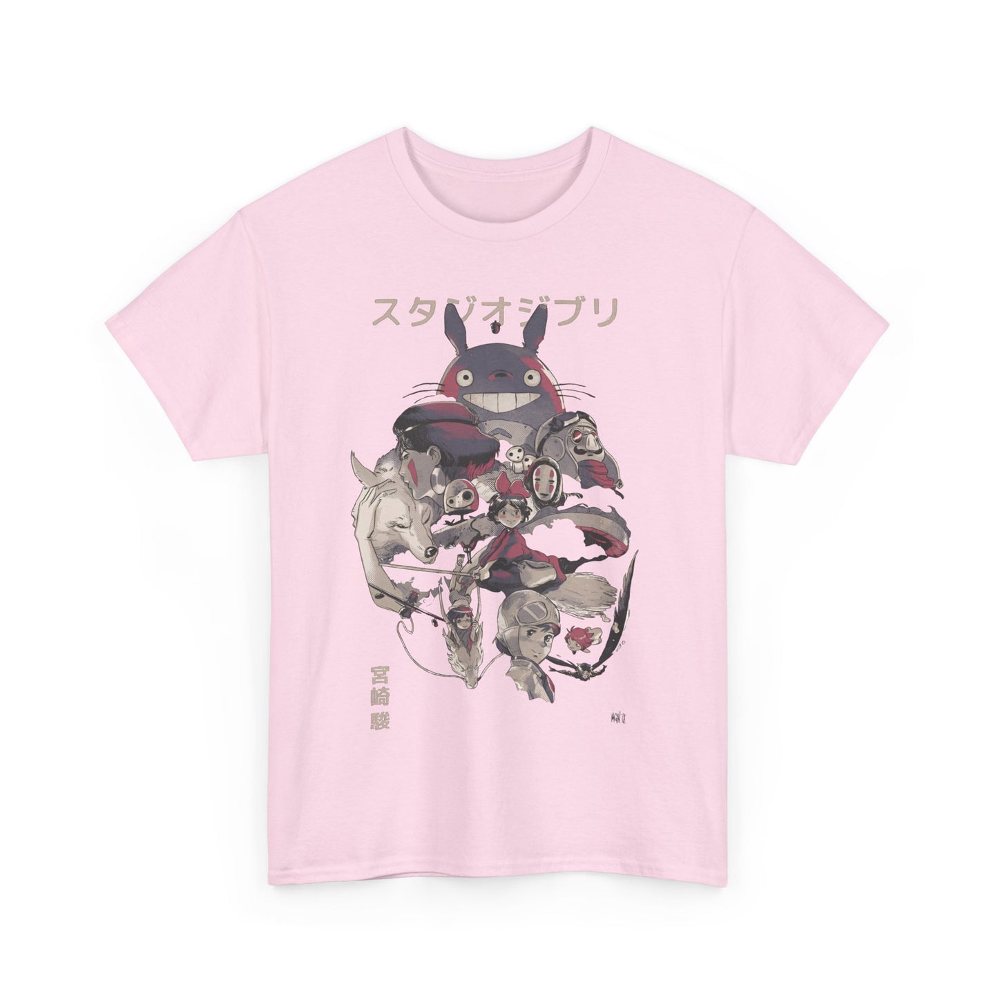 Studio Ghibli Characters T-Shirt 100% Cotton | Anime Canvas Art Tee
