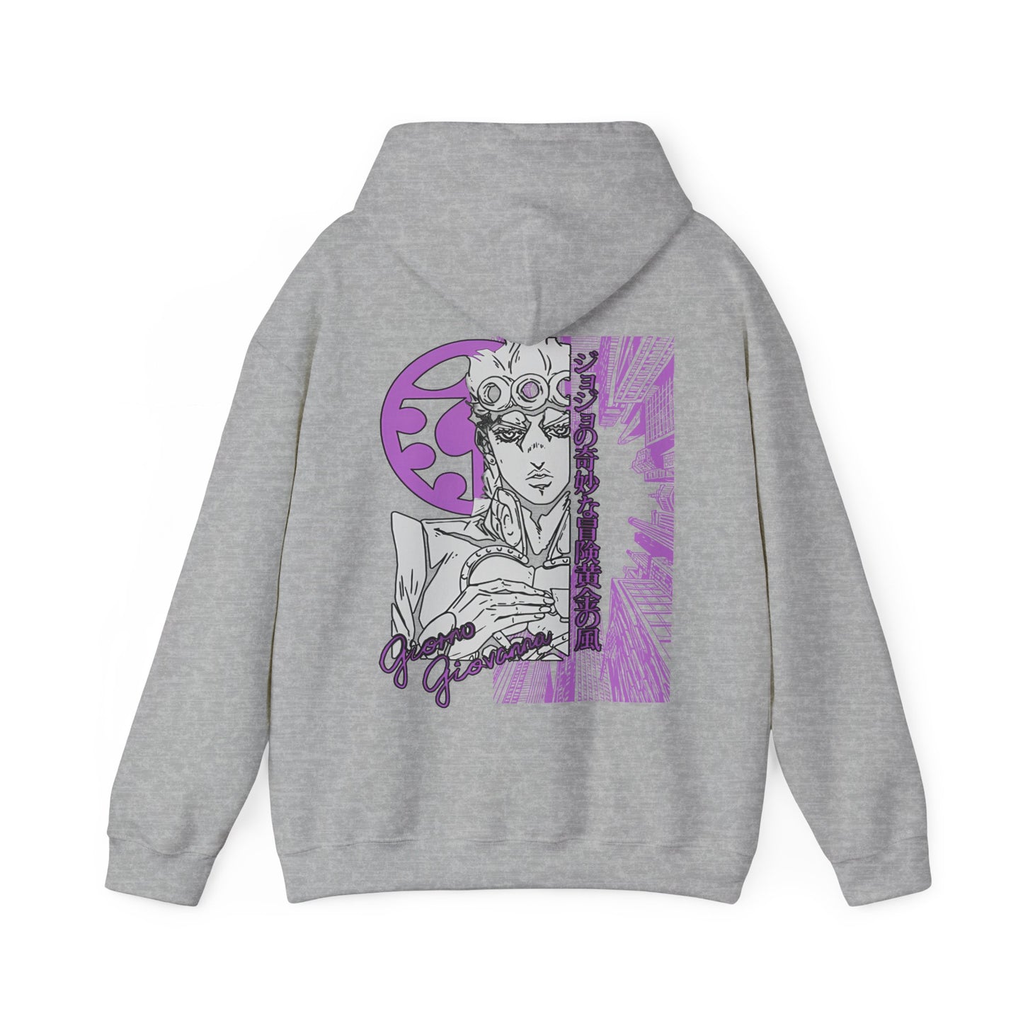 Giorno Giovanna Back Print Hoodie – 100% Cotton JoJo’s Bizarre Adventure Anime Sweatshirt